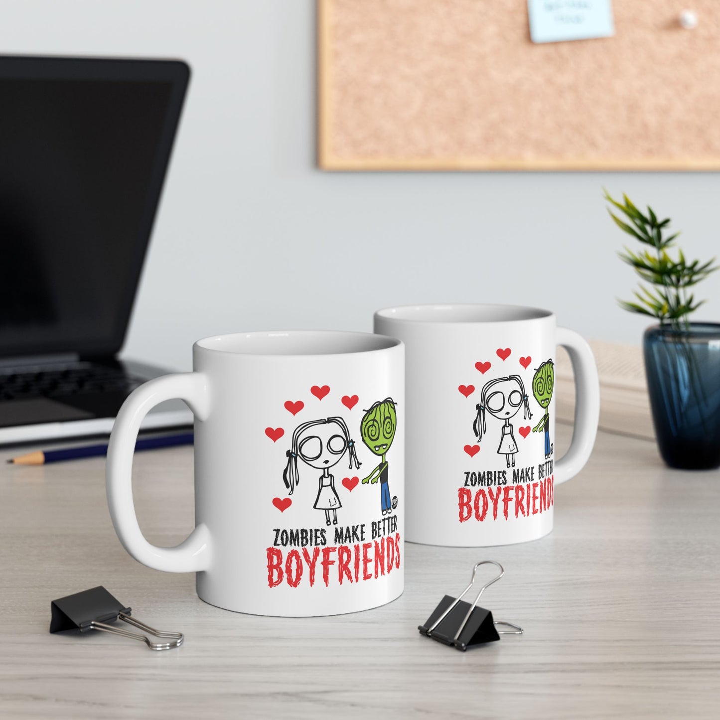 Zombies Make Better Boyfriends Mug – Funny Love and Horror Cup – 11oz Ceramic Gift – StupidMug by Pop Factory