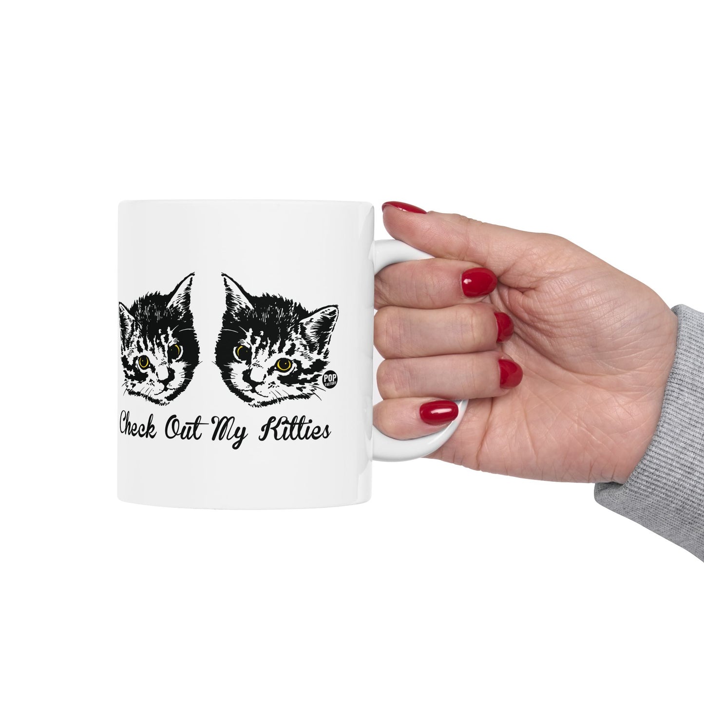 Check Out My Kitties Funny Cat Mug – Sarcastic Kitty Coffee Cup by StupidMug – Pop Factory® Adult Humor Gift for Cat Lovers