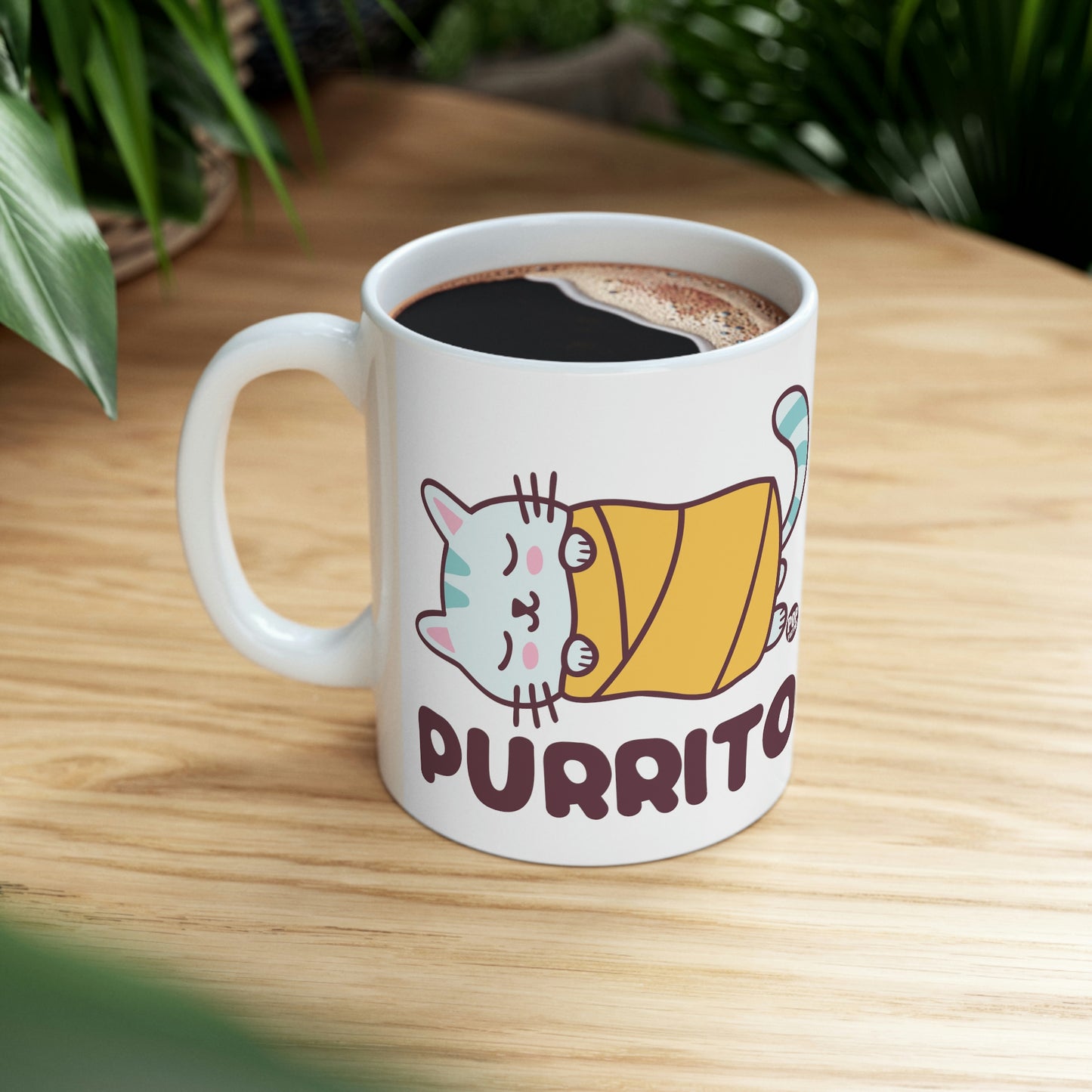 Purrito Cat Mug – Cute Cat Burrito Coffee Cup by Pop Factory® | Funny Pun Gift for Cat Lovers