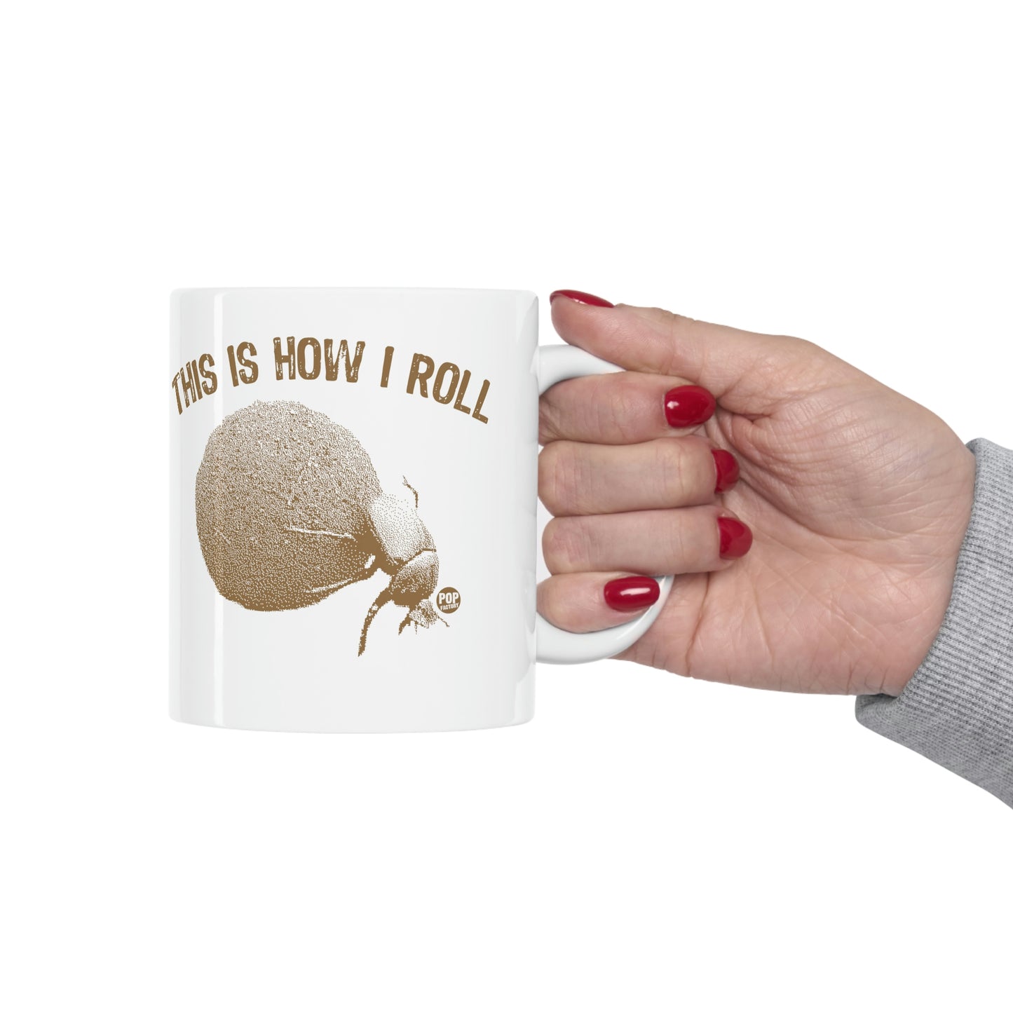 This Is How I Roll Dung Beetle Mug – Funny “This Is How I Roll” Pun Coffee Cup by StupidMug – Pop Factory® Gift for Entomologists & Nature Lovers