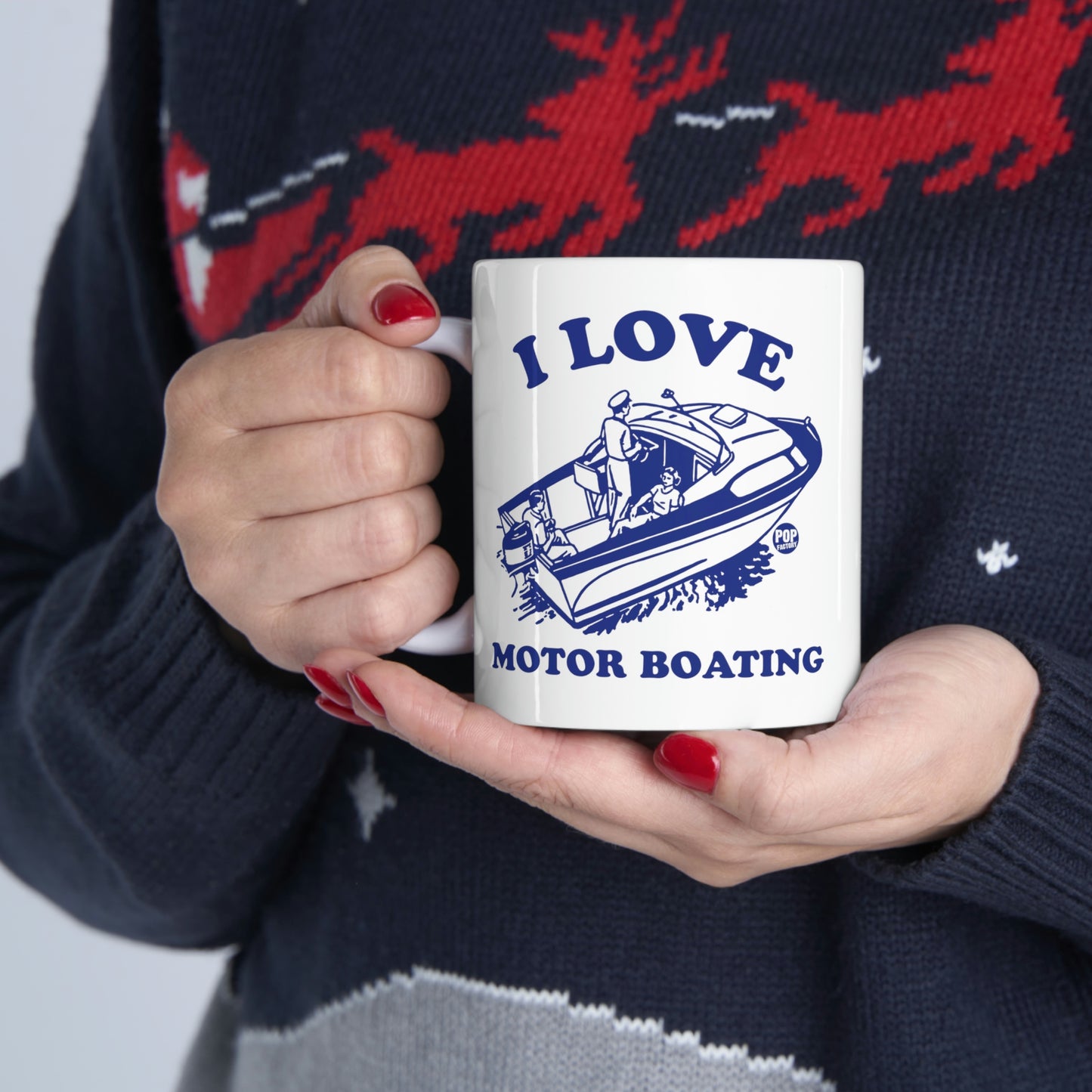 I LOVE MOTOR BOATING COFFEE MUG
