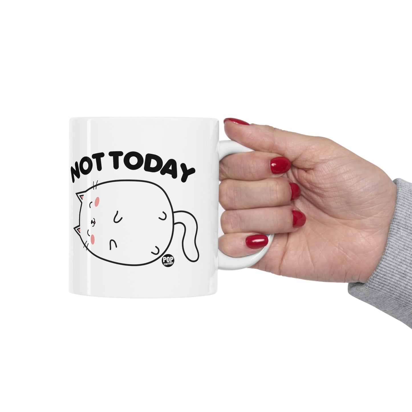 Not Today Cat Mug – Funny “Not Today” Lazy Cat Coffee Cup by Pop Factory® | Gift for Cat Lovers & Introverts