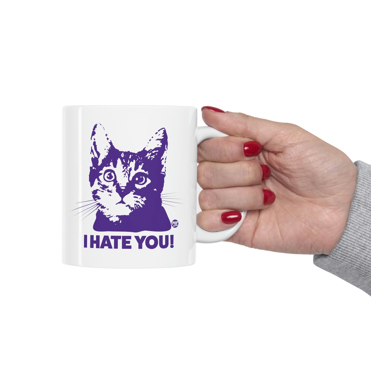 I Hate You Cat Mug – Funny “I Hate You!” Cat Coffee Cup by Pop Factory® | Punny Gift for Cat Lovers & Coworkers