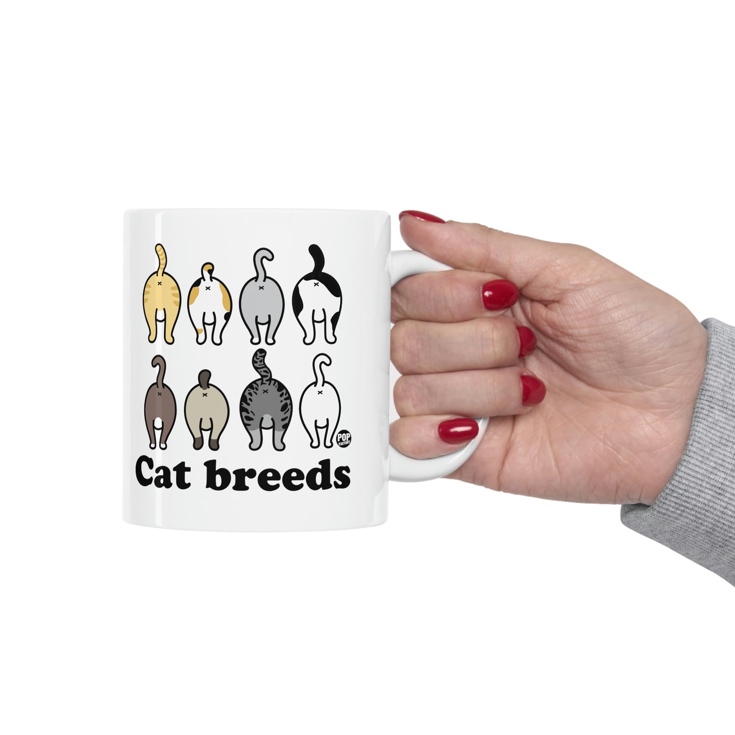 Cat Breeds Mug – Funny Cat Rear Silhouettes Coffee Cup by Pop Factory® | Cat Lover Gift