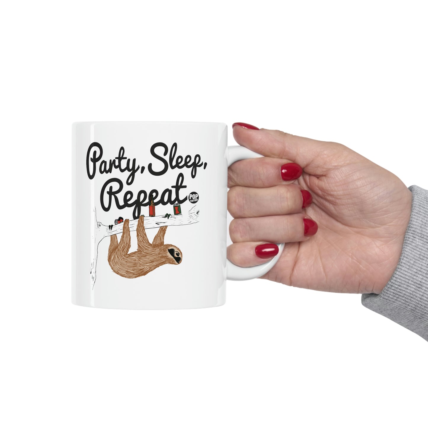 PARTY, SLEEP, REPEAT SLOTH COFFEE MUG