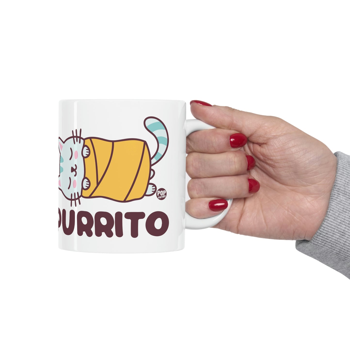 Purrito Cat Mug – Cute Cat Burrito Coffee Cup by Pop Factory® | Funny Pun Gift for Cat Lovers