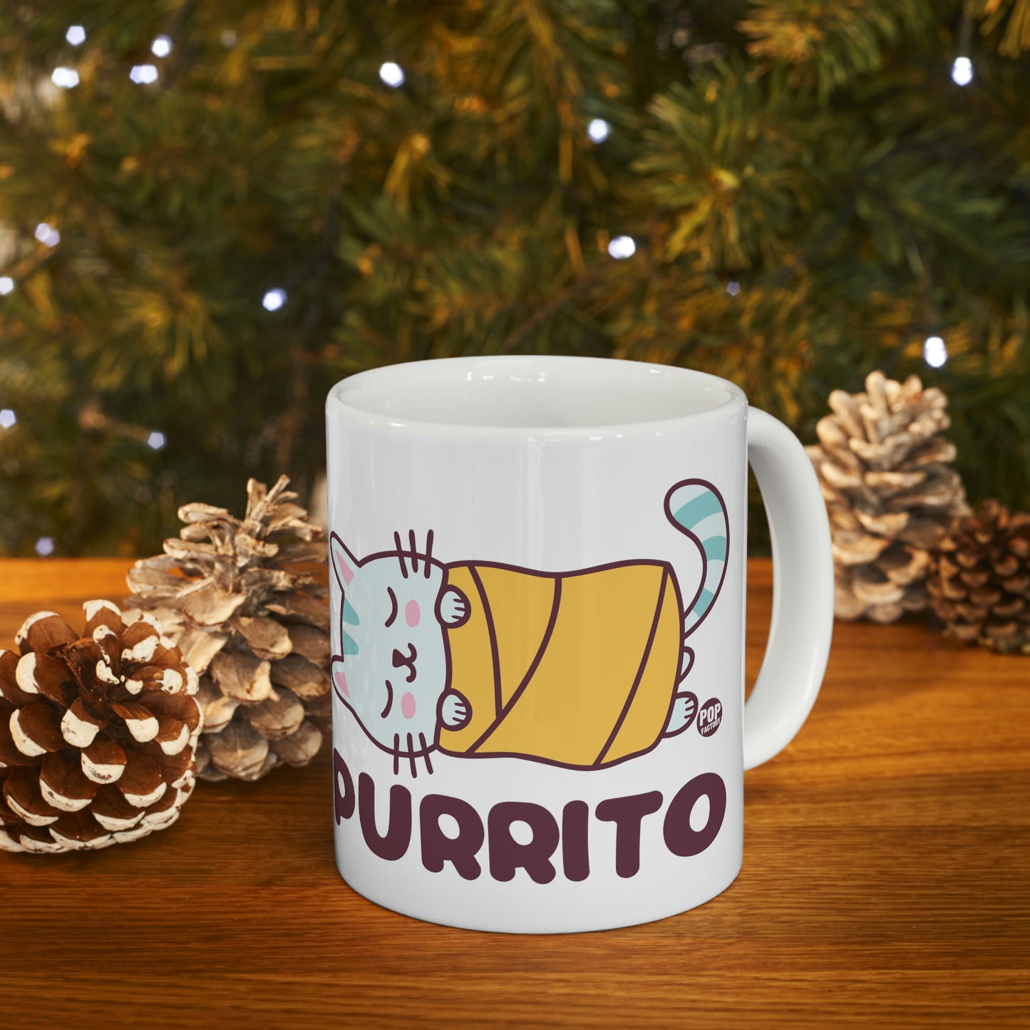 Purrito Cat Mug – Cute Cat Burrito Coffee Cup by Pop Factory® | Funny Pun Gift for Cat Lovers