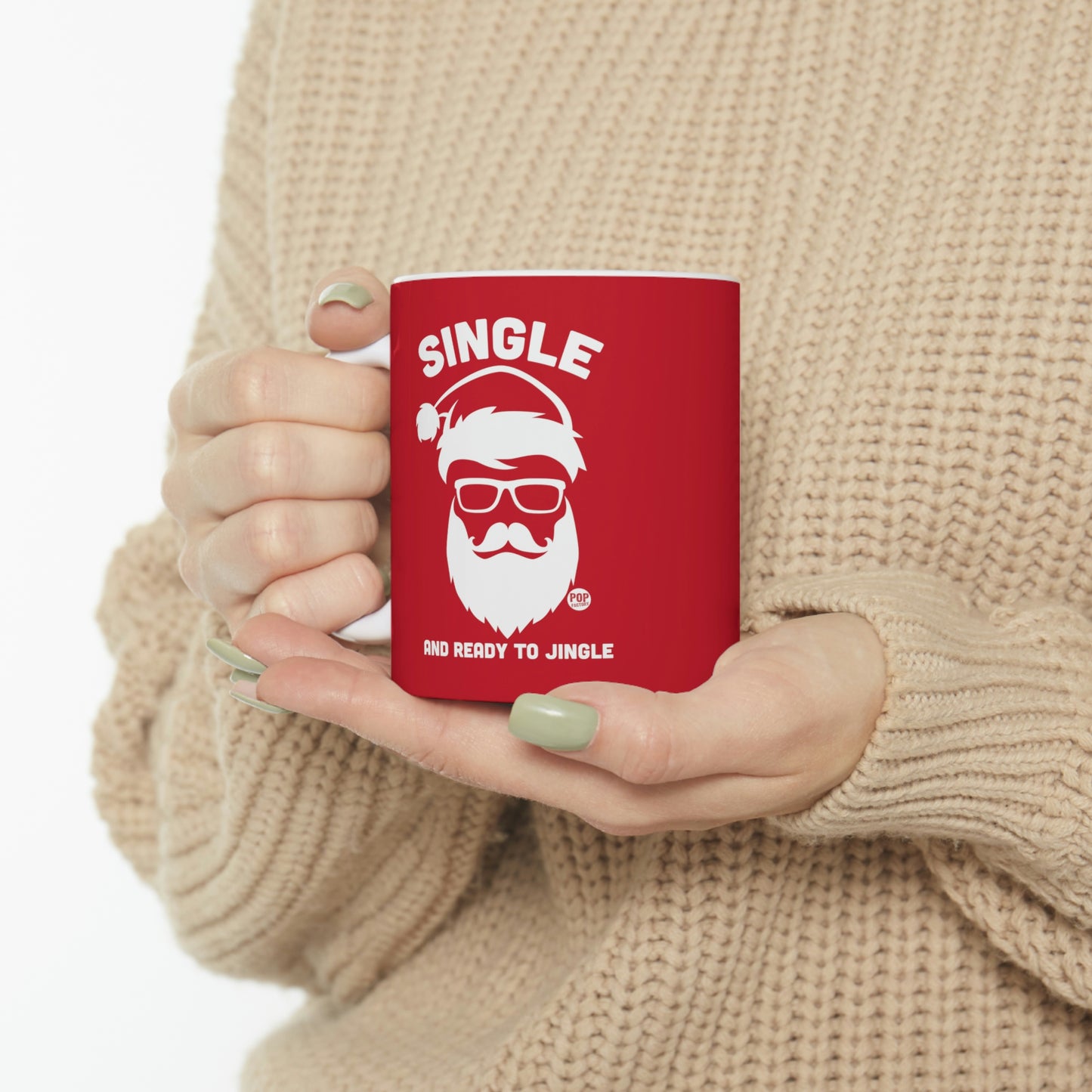 Single and Ready to Jingle mug – funny Santa Christmas coffee cup by StupidMug and Pop Factory®