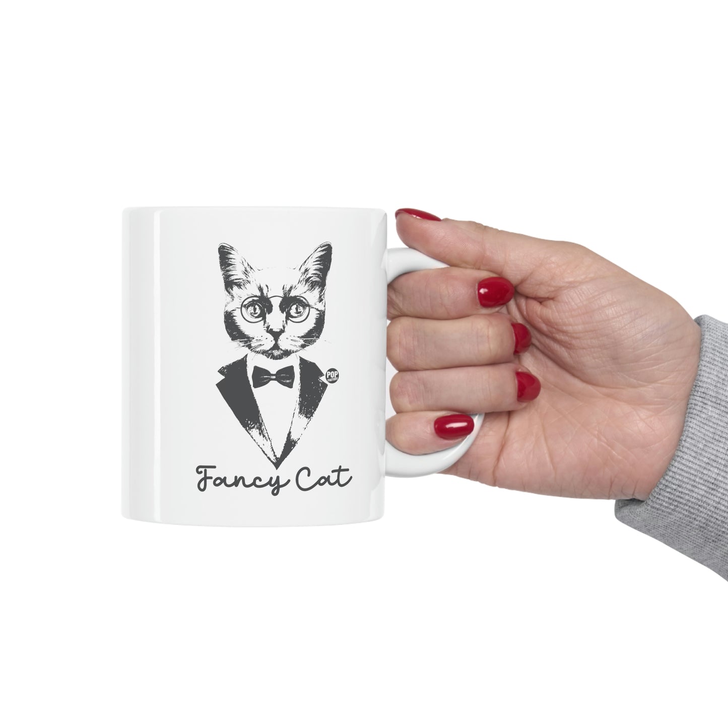 Fancy Cat Mug – Tuxedo Cat in Bow Tie Coffee Cup – Funny Formal Cat Lover Gift – 11oz Ceramic – StupidMug® by Pop Factory®