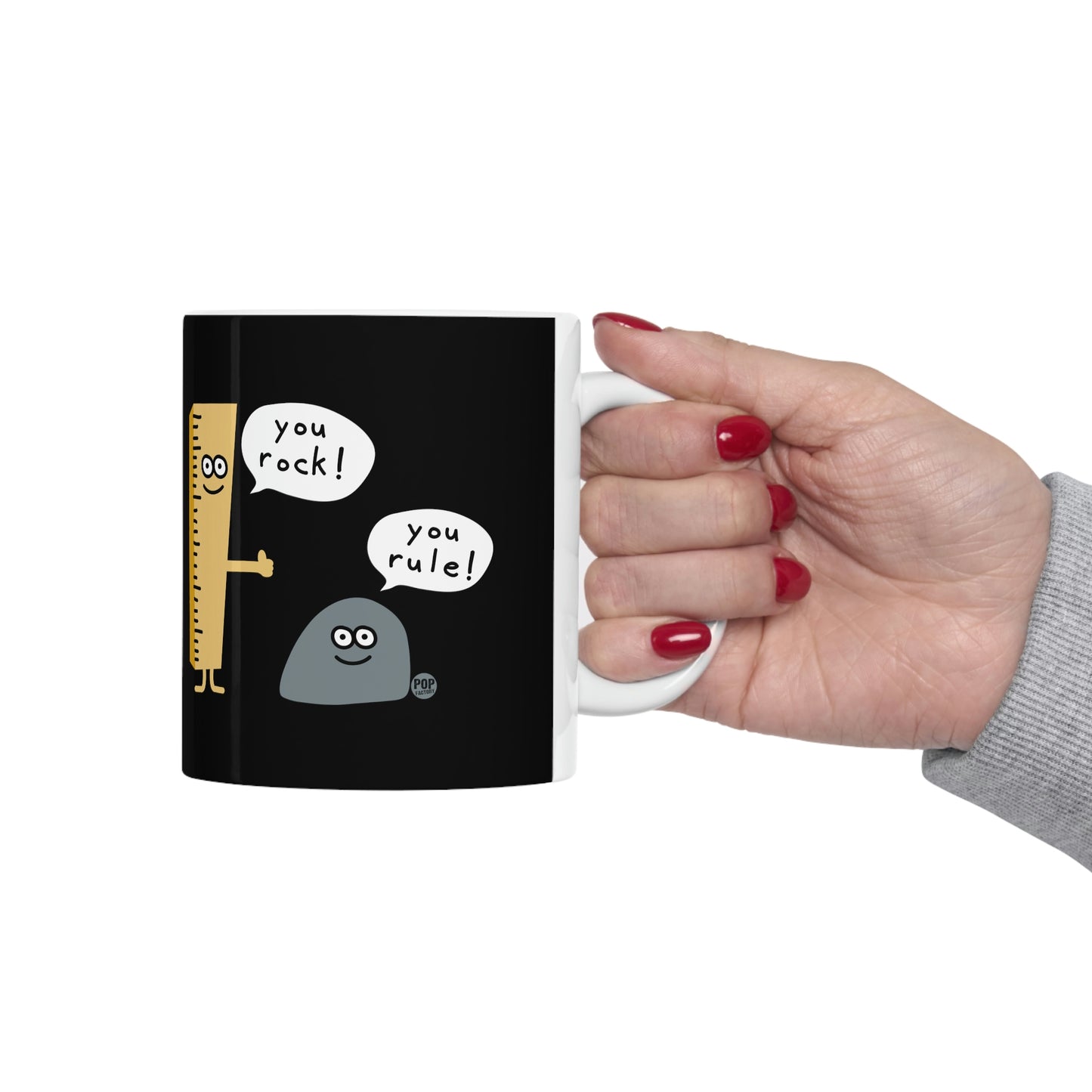 You Rock You Rule Mug – Funny Rock Pun Coffee Cup by StupidMug – Pop Factory® Gift for Pun Lovers & Coworkers