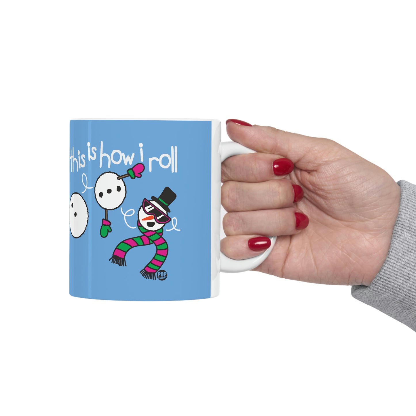 This Is How I Roll Snowman Mug – Funny Snowman Pun Coffee Cup by Pop Factory® | Holiday Gift for Winter & Christmas Lovers