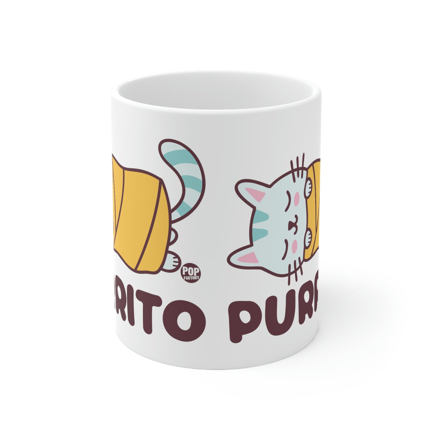 Purrito Cat Mug – Cute Cat Burrito Coffee Cup by Pop Factory® | Funny Pun Gift for Cat Lovers