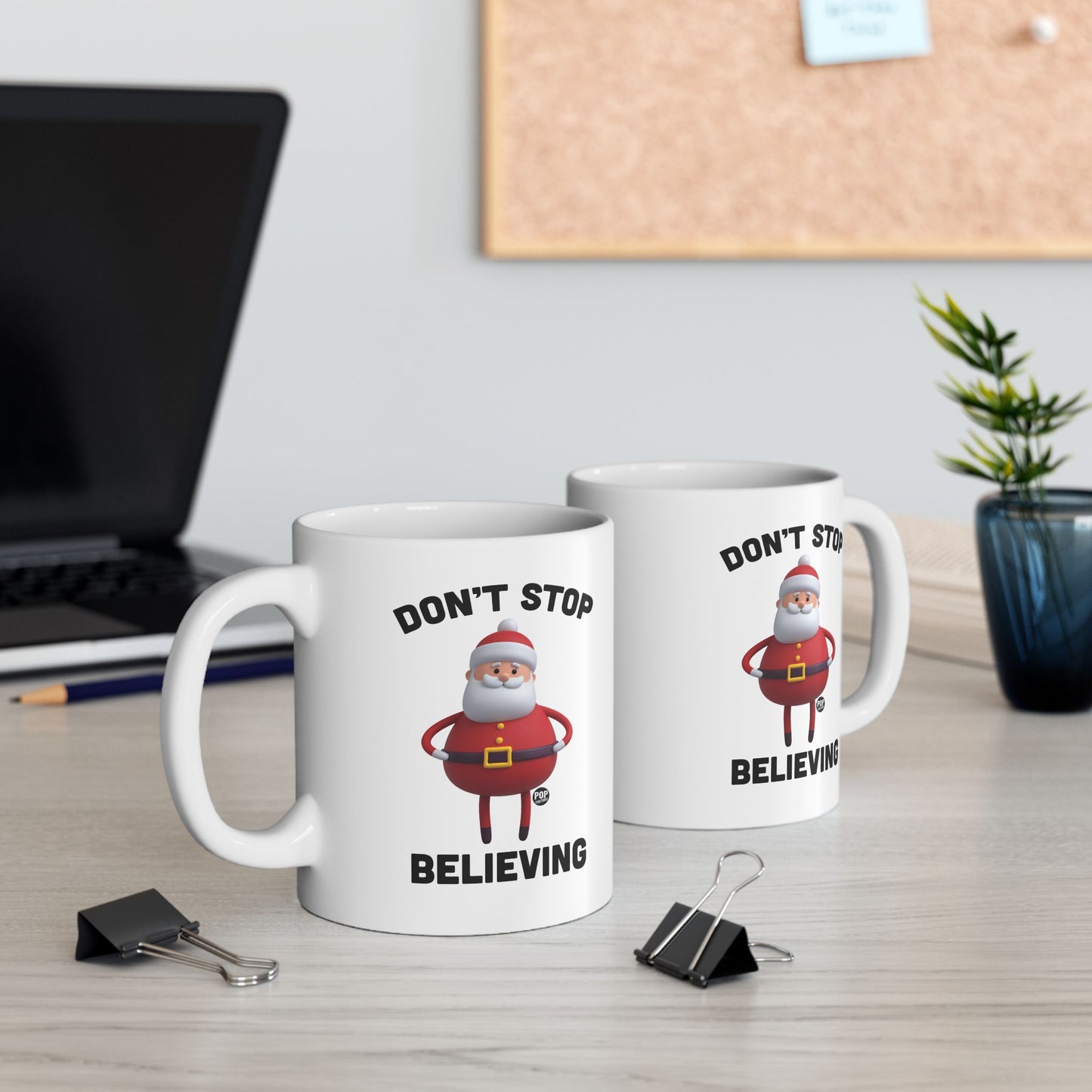 Don't Stop Believing Santa Toy Mug