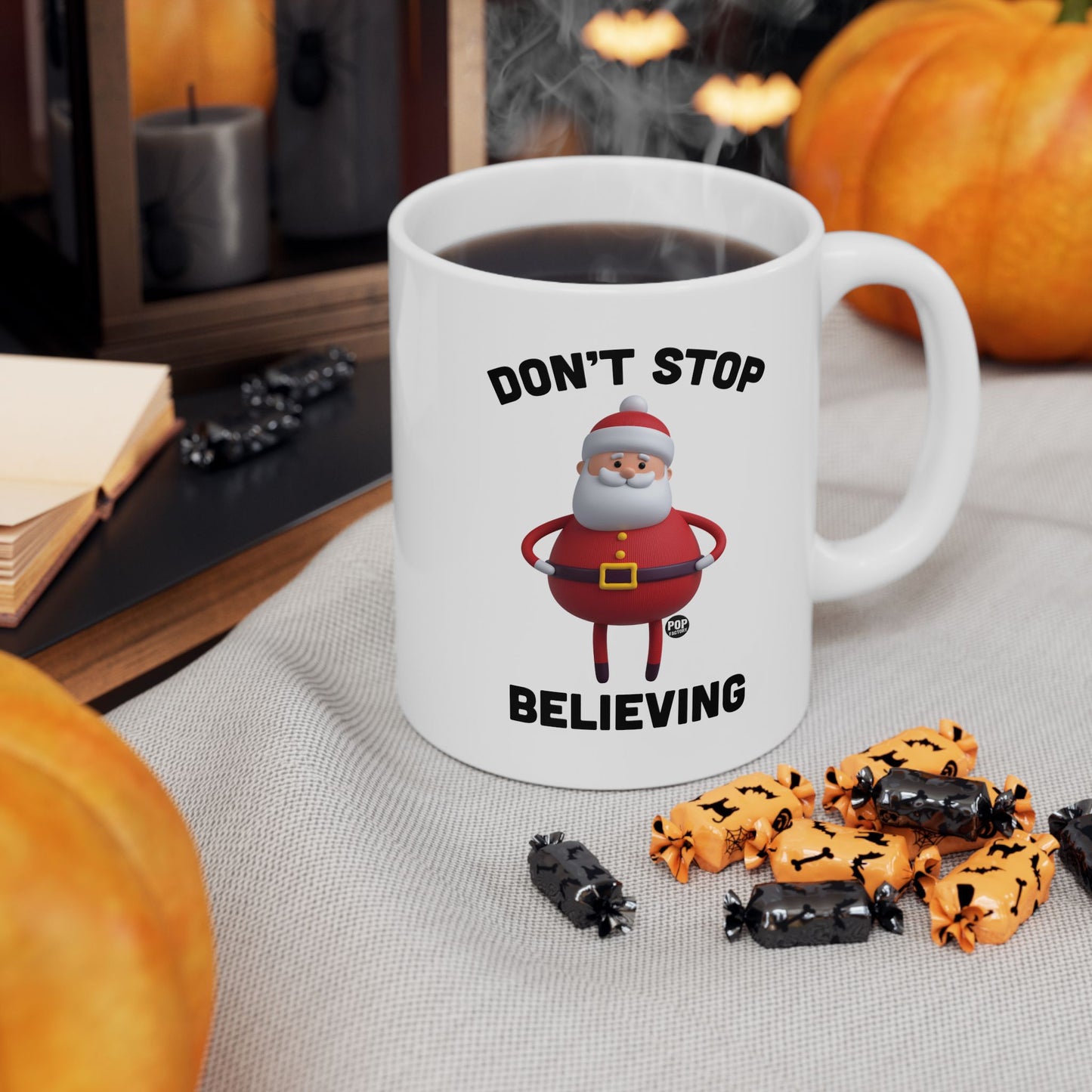 Don't Stop Believing Santa Toy Mug