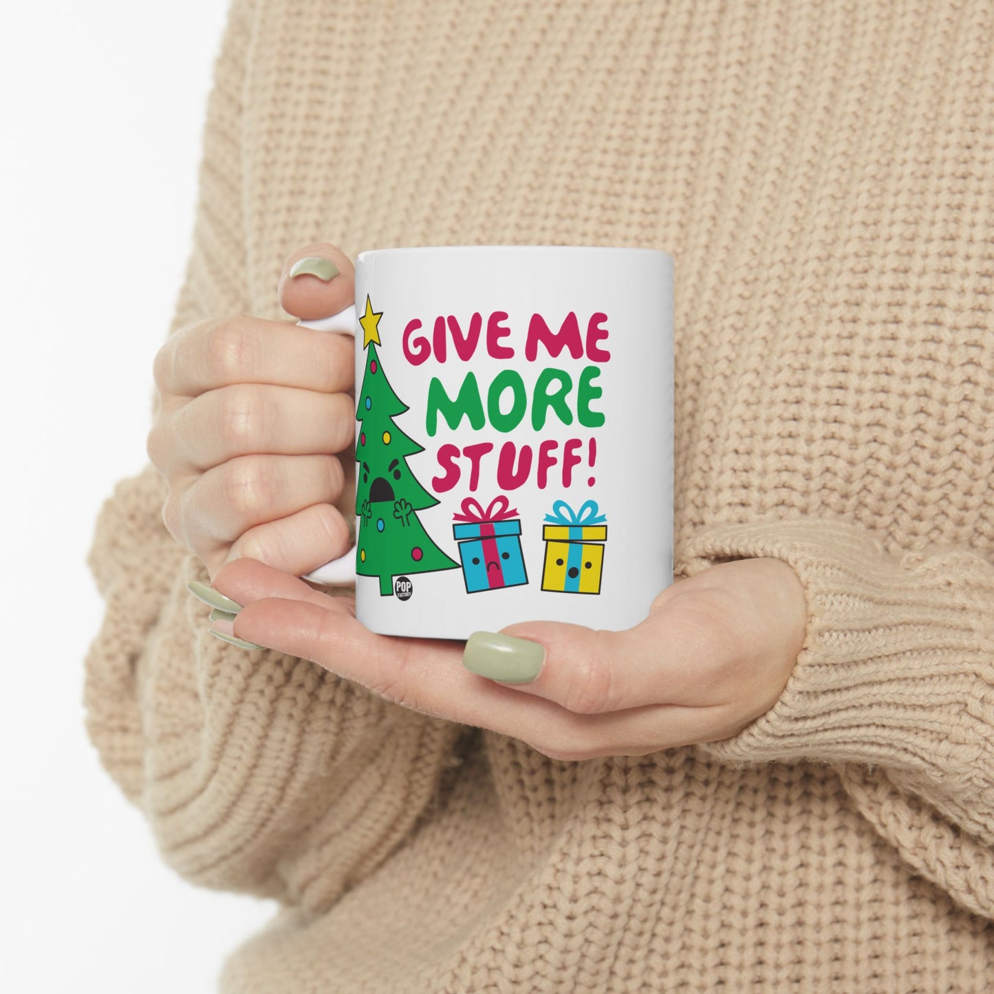 Give Me More Stuff Xmas Tree Mug