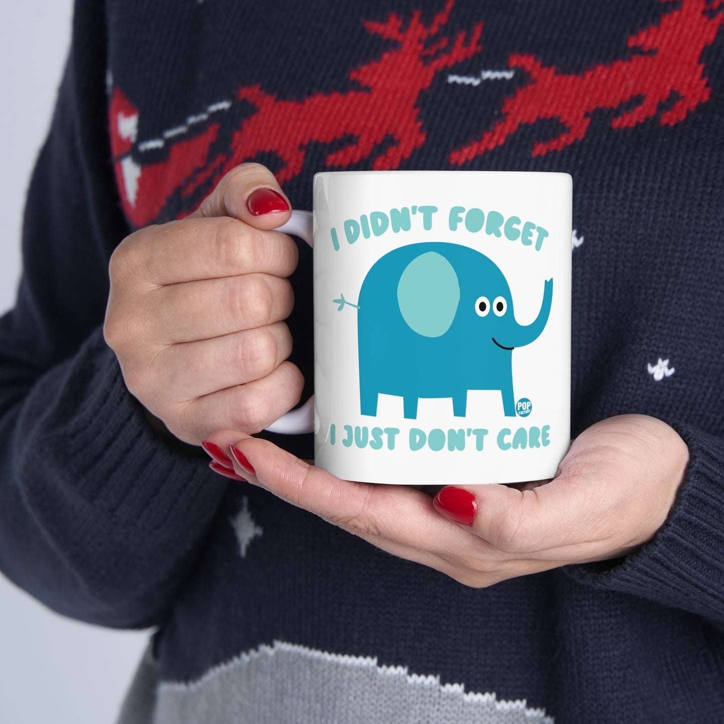 Don't Care Elephant Mug