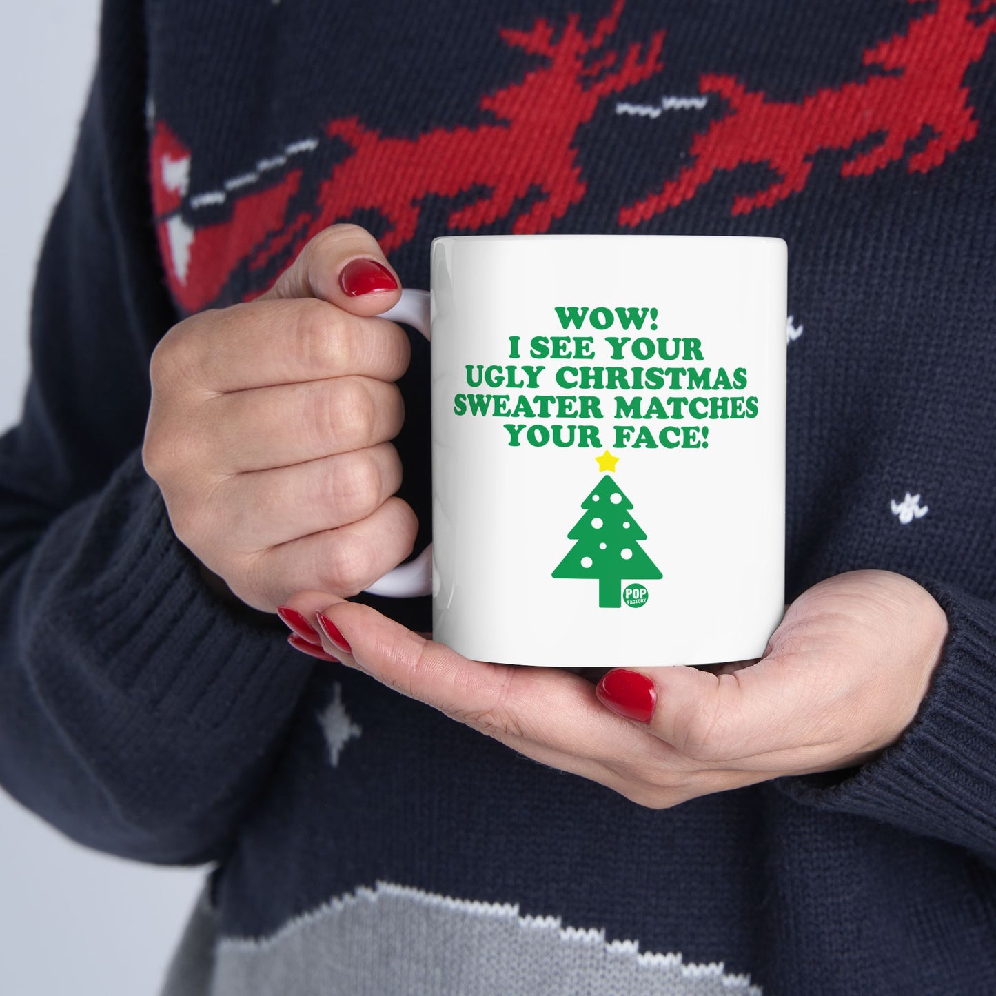 Ugly Xmas Sweater Match Face Mug