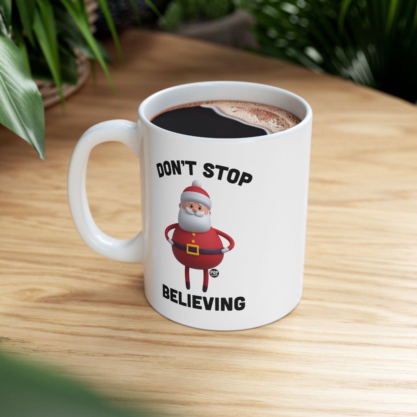 Don't Stop Believing Santa Toy Mug