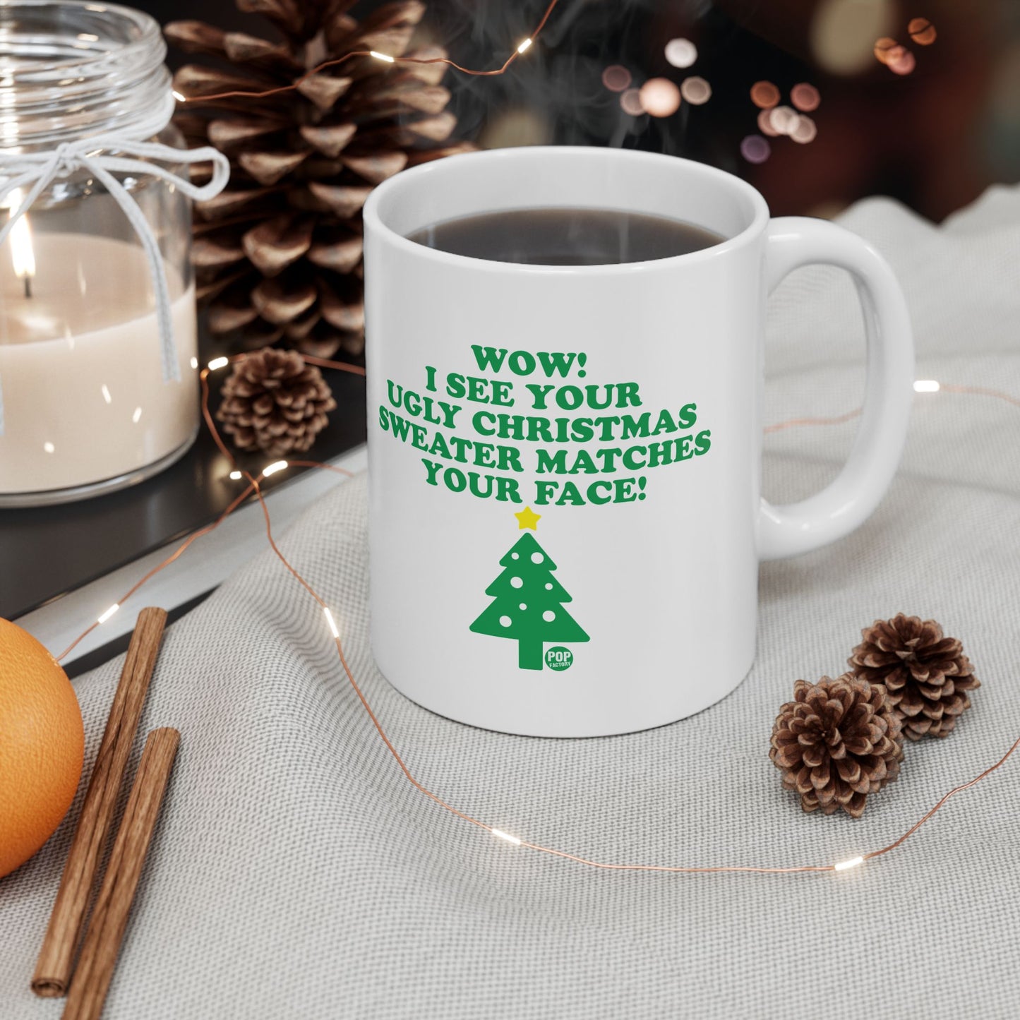 Ugly Xmas Sweater Match Face Mug