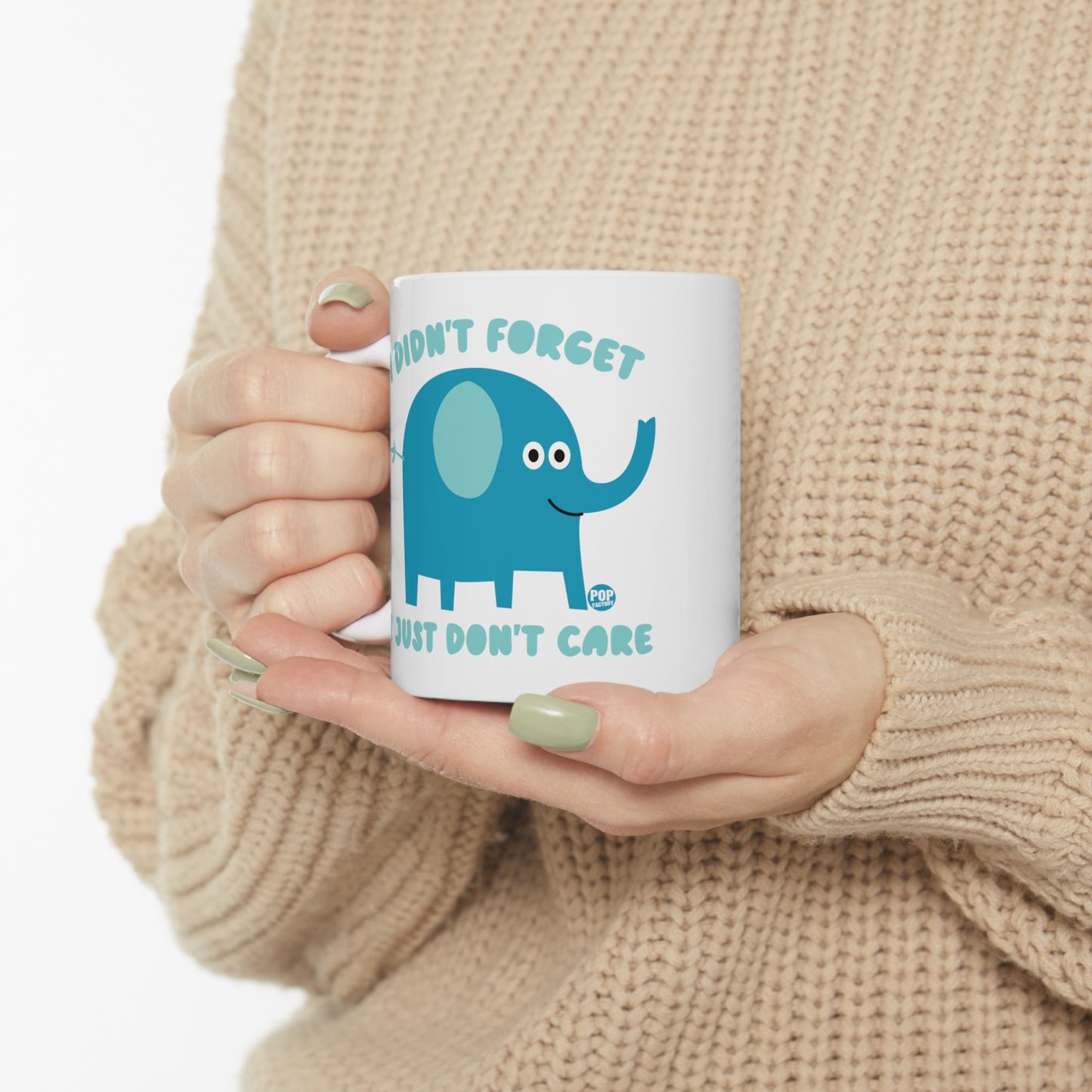 Don't Care Elephant Mug