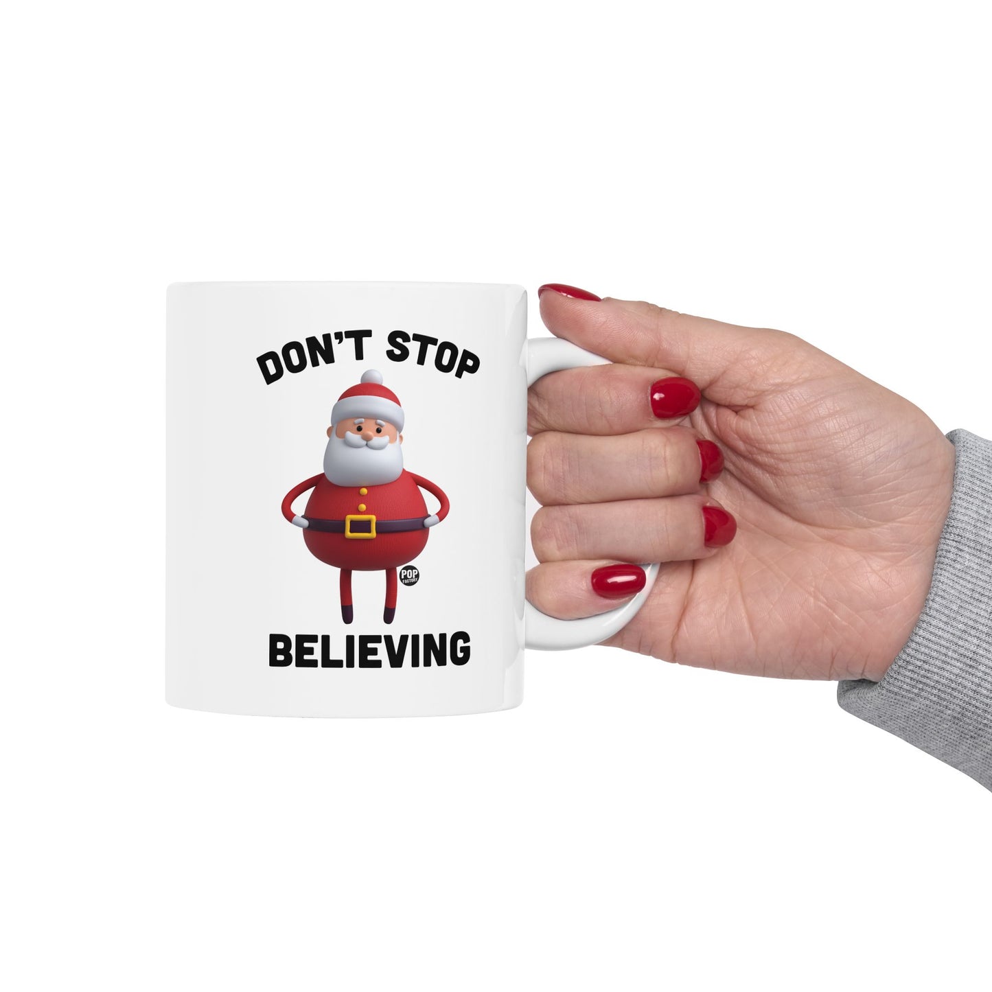 Don't Stop Believing Santa Toy Mug