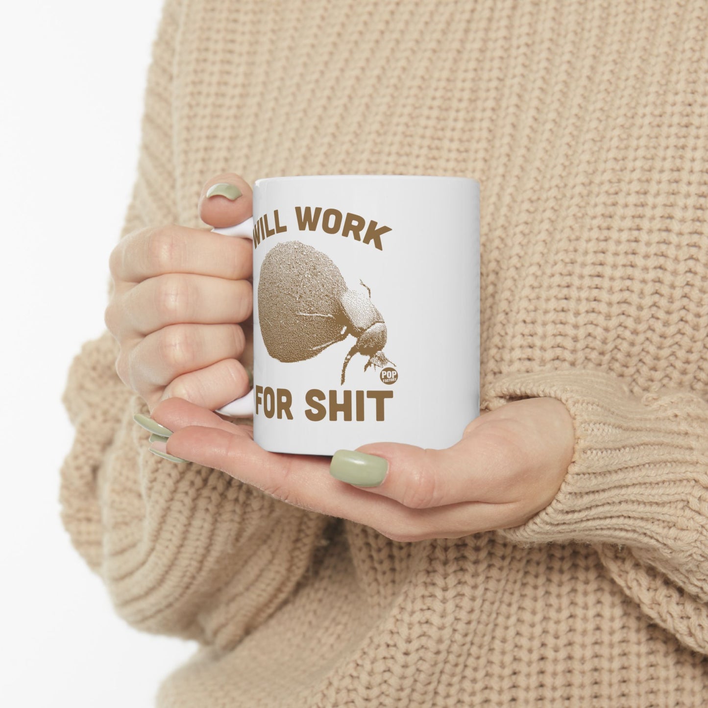 Will Work For Shit Dung Beetle Mug