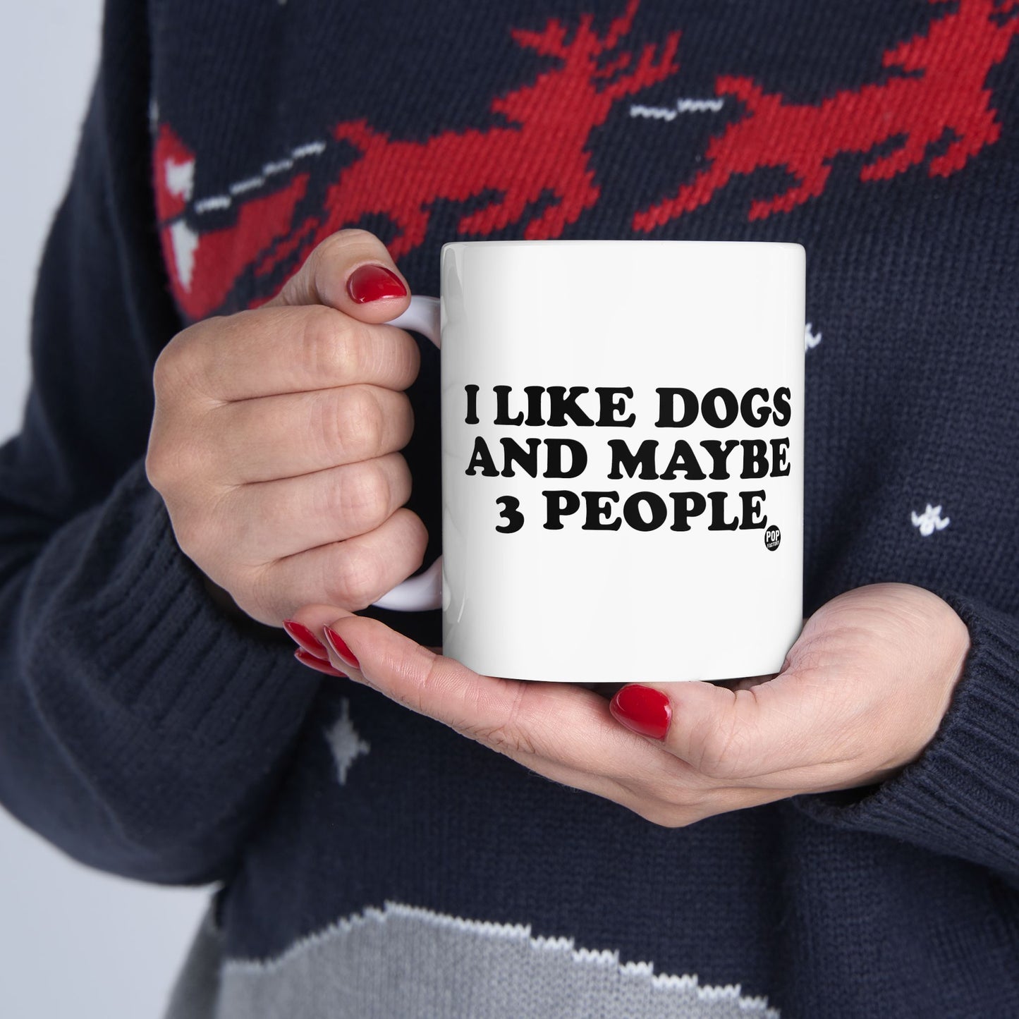 I LIKE DOGS AND MAYBE 3 PEOPLE COFEE MUG