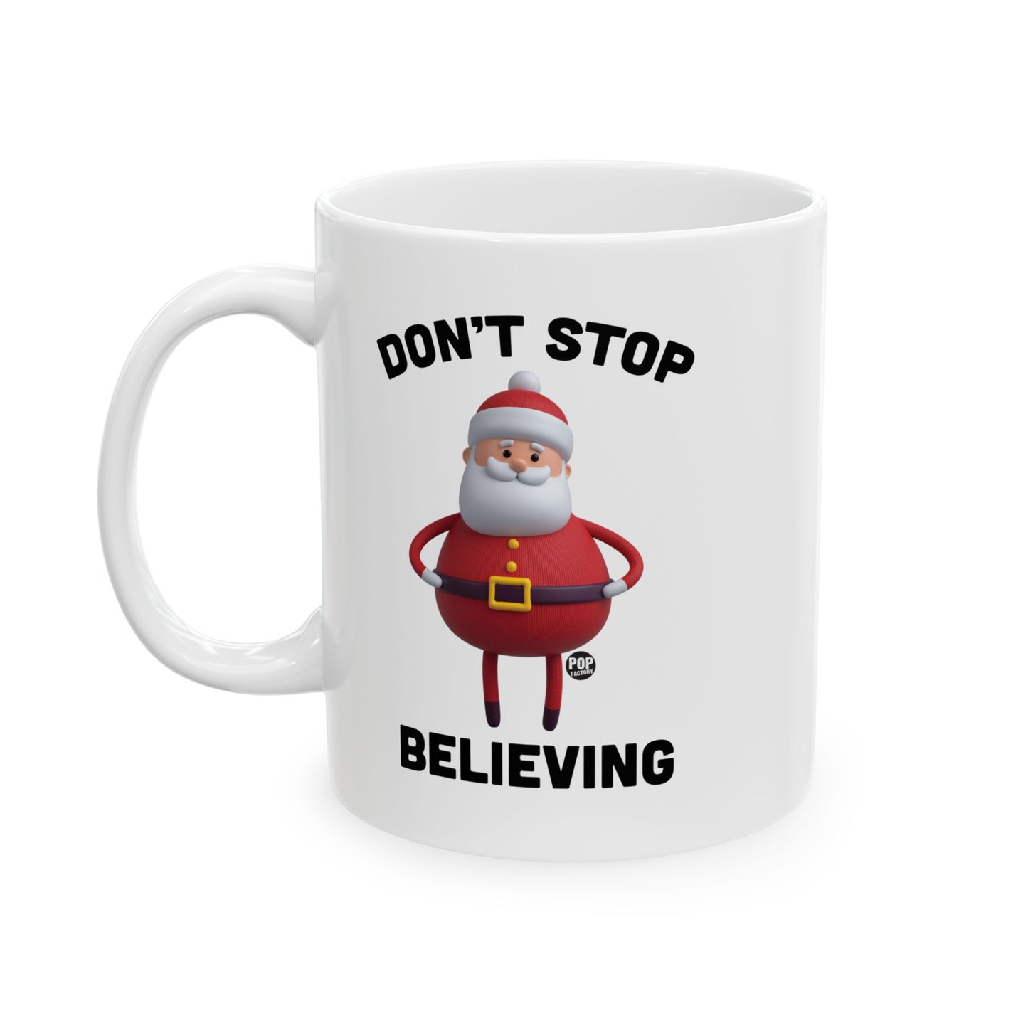 Don't Stop Believing Santa Toy Mug