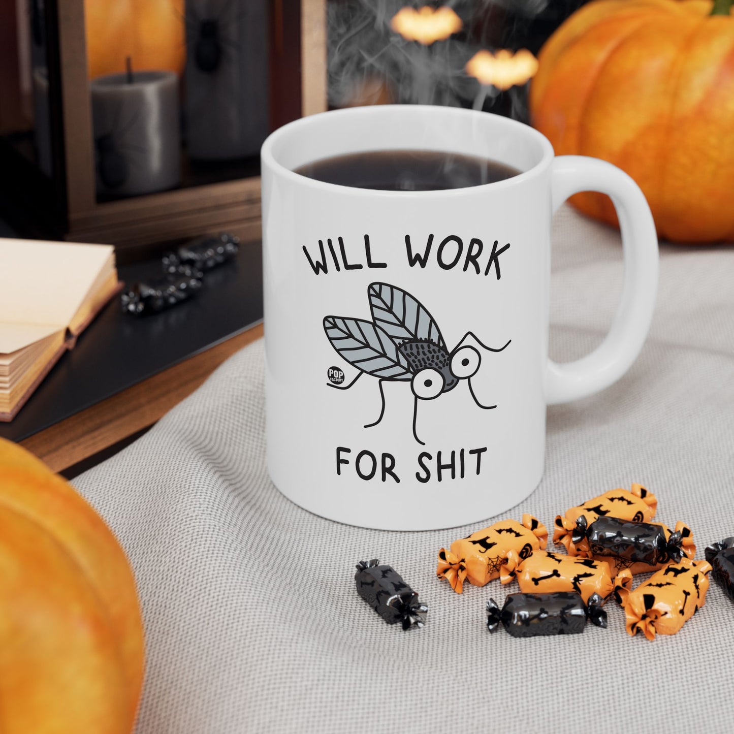 Will Work For Shit Fly Cute Mug