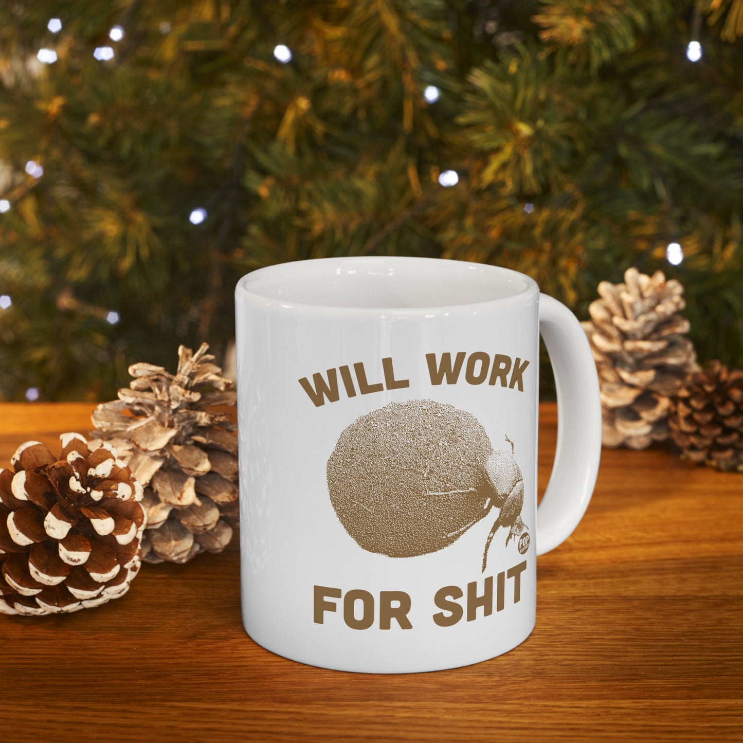 Will Work For Shit Dung Beetle Mug