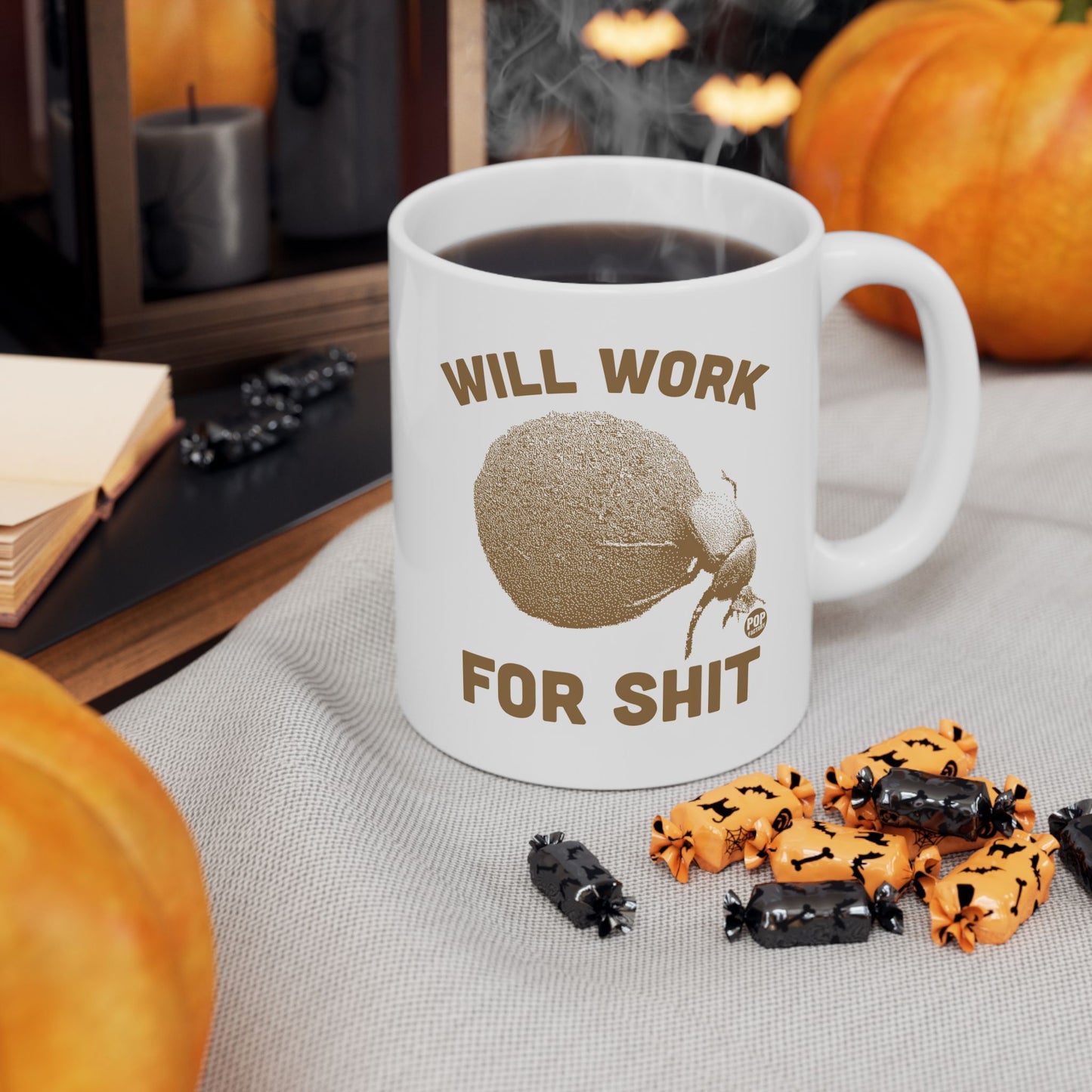 Will Work For Shit Dung Beetle Mug