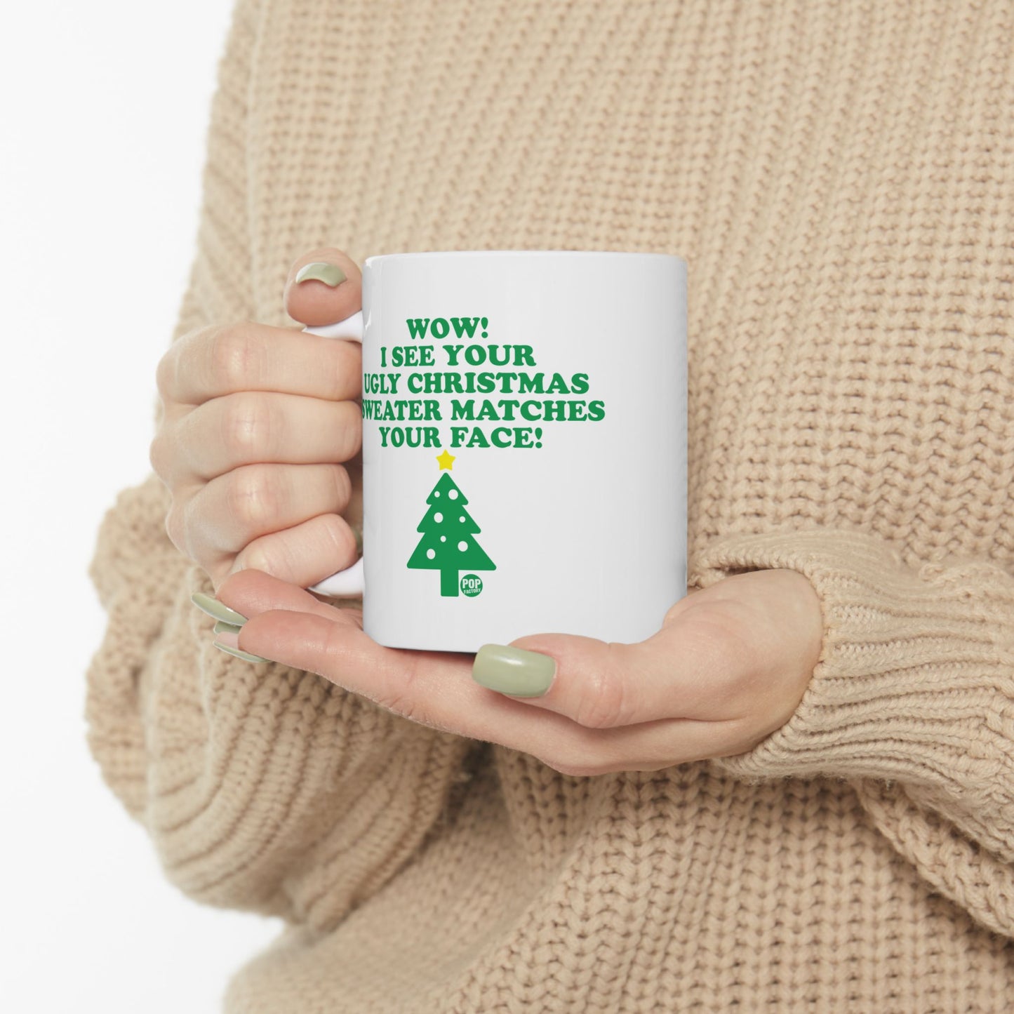 Ugly Xmas Sweater Match Face Mug