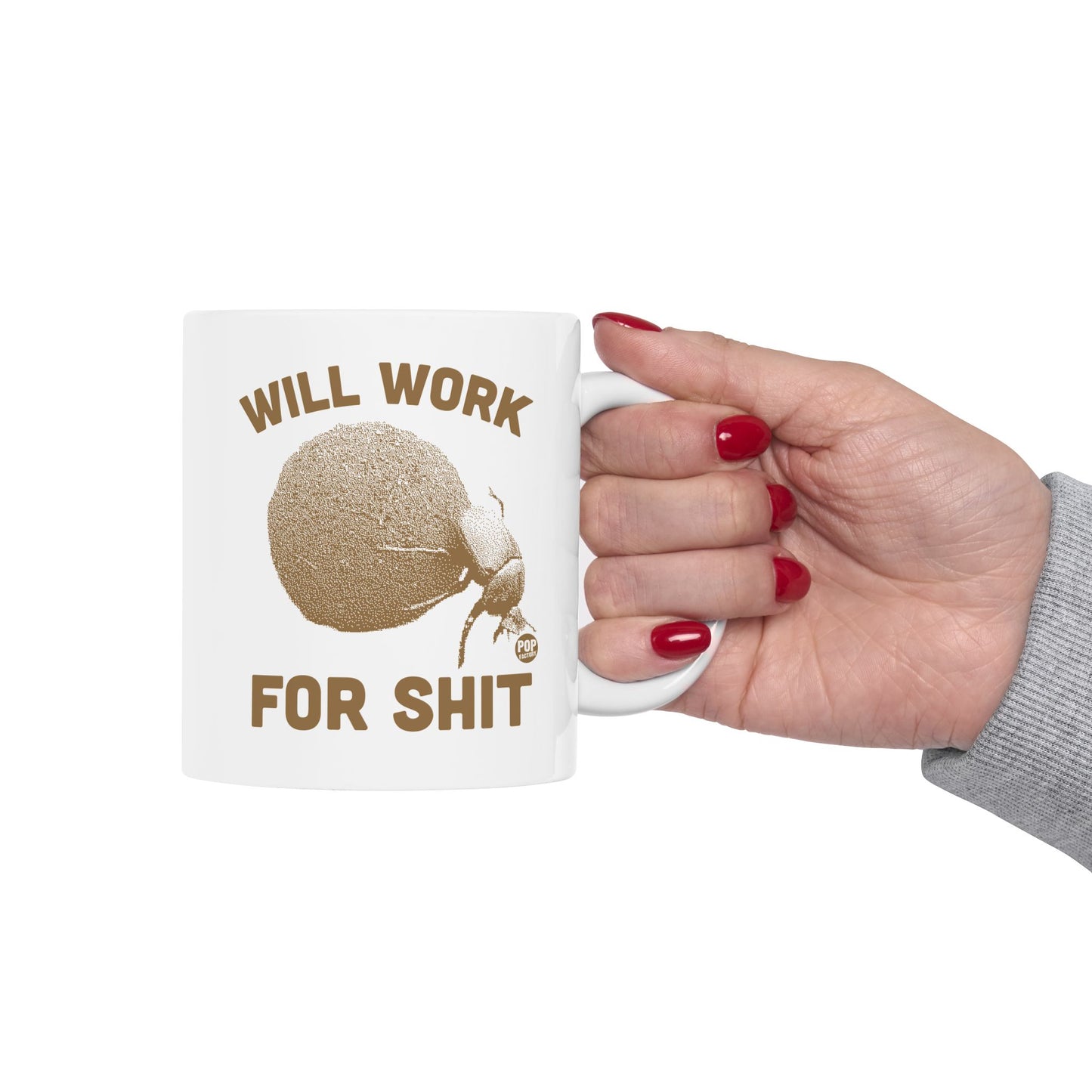 Will Work For Shit Dung Beetle Mug