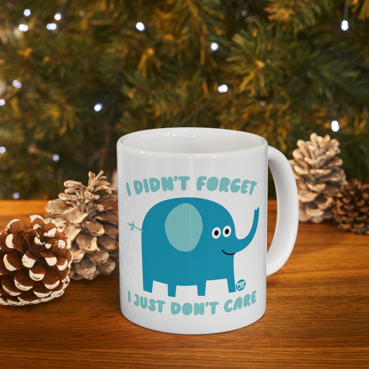 Don't Care Elephant Mug