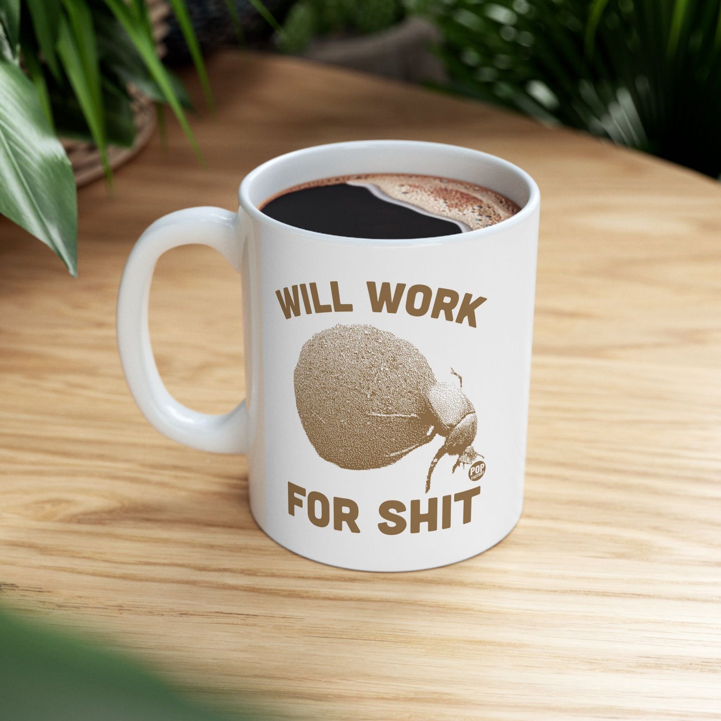 Will Work For Shit Dung Beetle Mug