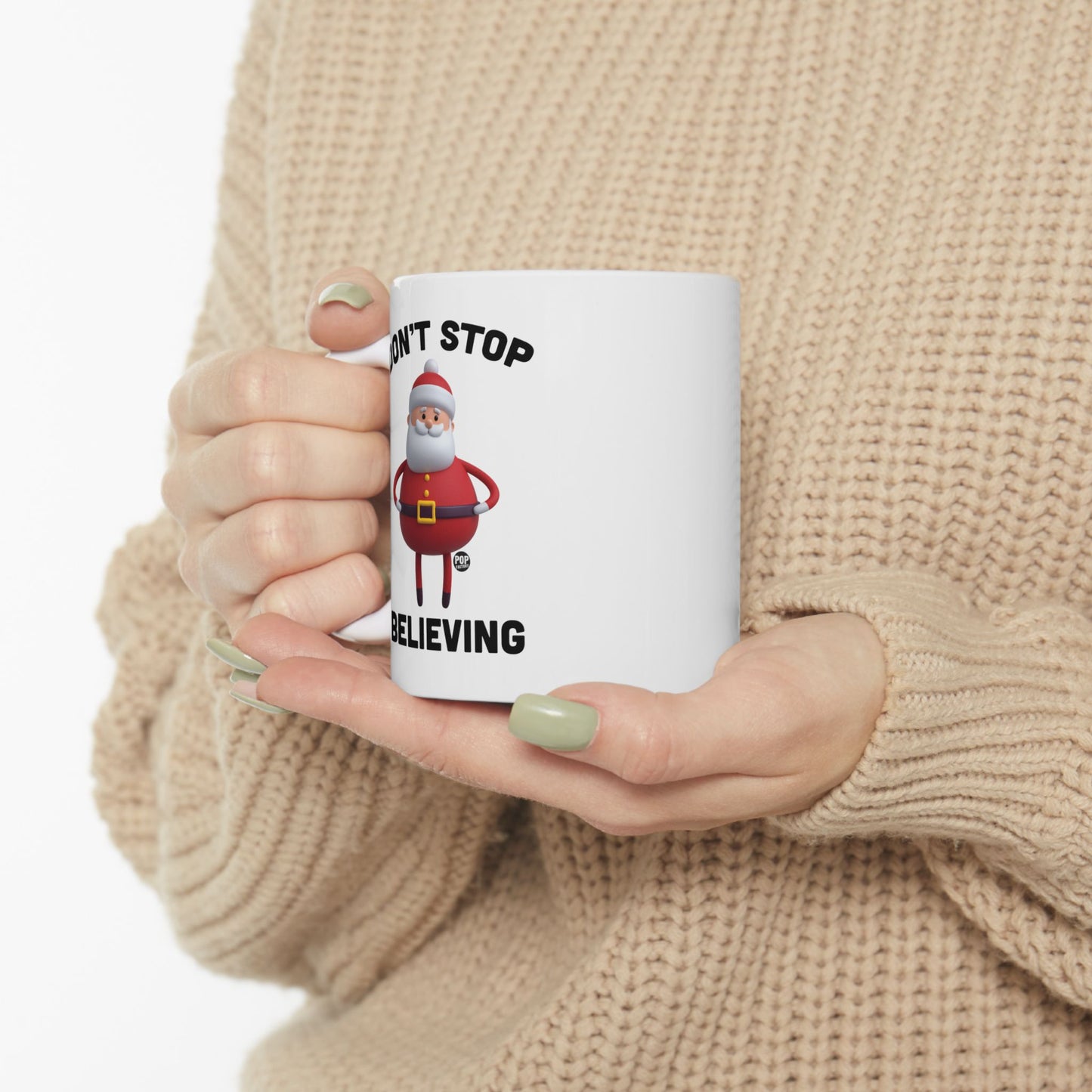 Don't Stop Believing Santa Toy Mug