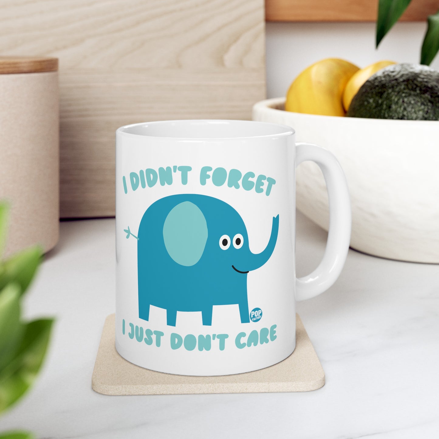 Don't Care Elephant Mug