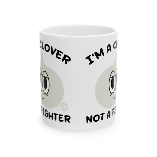Lover Not Fighter Mug, Funny Clover not Fighter Garlic Mug, Fun Pun Mugs