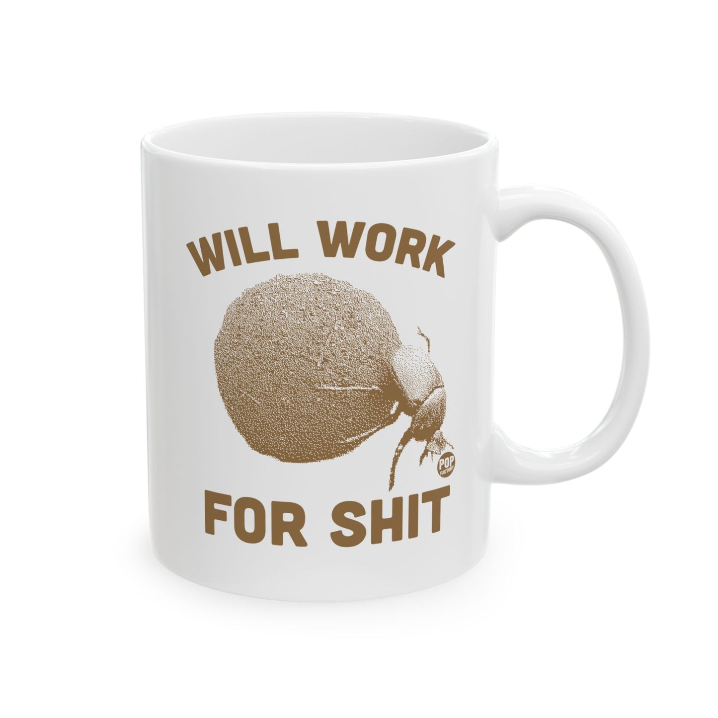 Will Work For Shit Dung Beetle Mug