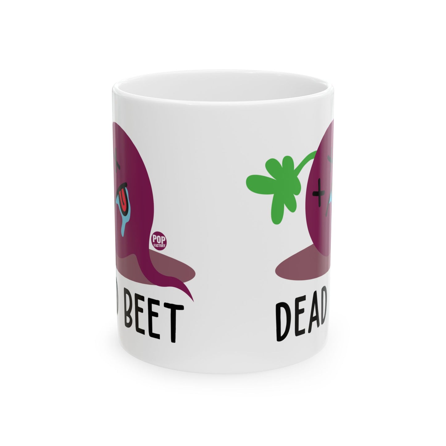 Dead Beet Mug – Funny Food Pun 11oz Ceramic Coffee Cup – Vegetable Humor Gift for Adults – StupidMug by Pop Factory