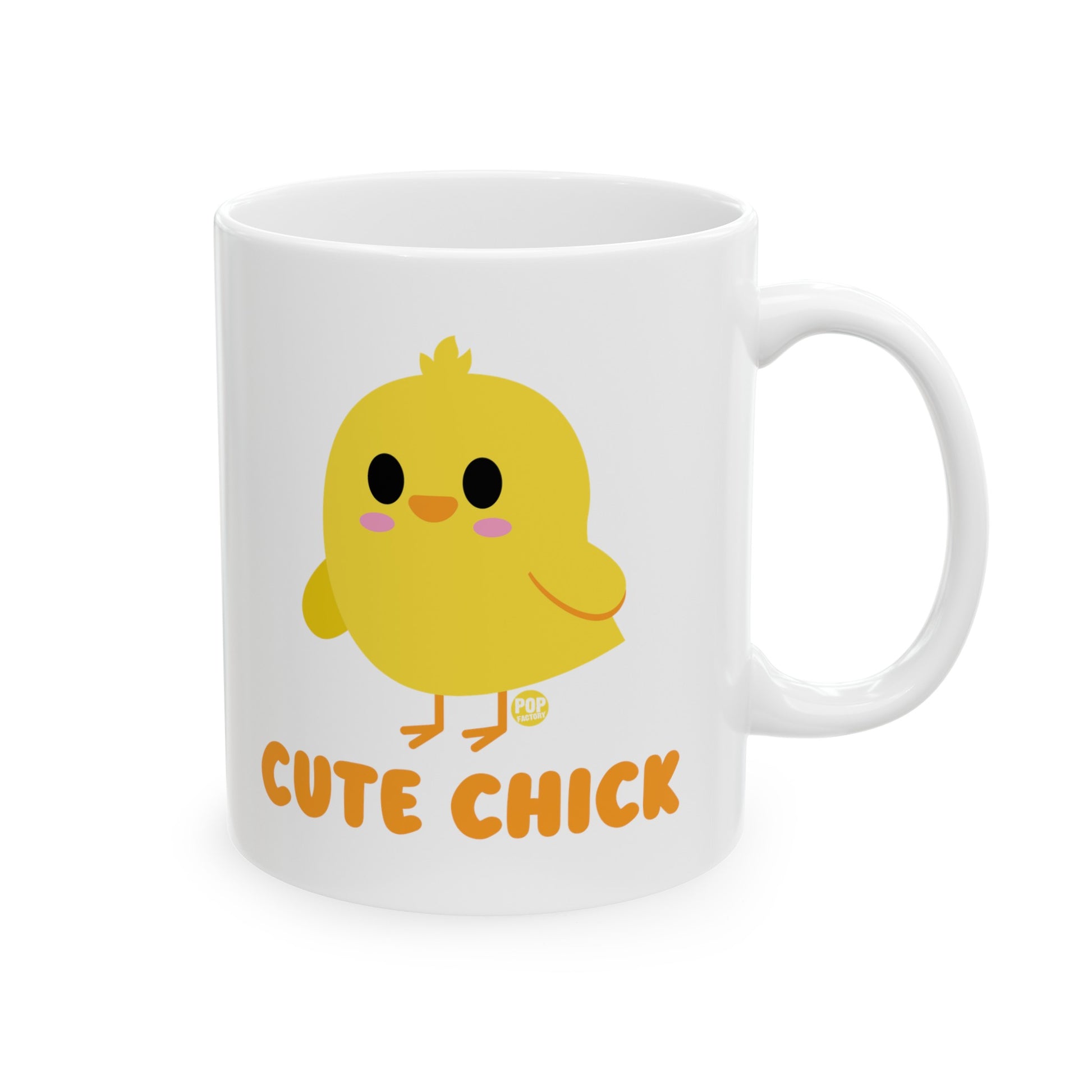 Cute Chick coffee mug with yellow baby chick cartoon – funny Easter cup by Pop Factory for spring gifts and brunch vibes
