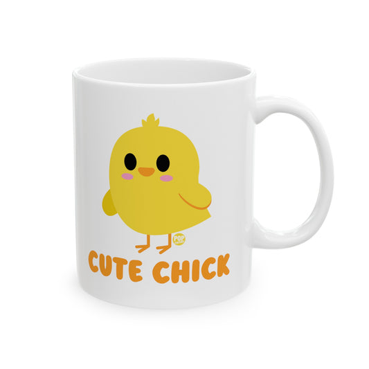 Cute Chick coffee mug with yellow baby chick cartoon – funny Easter cup by Pop Factory for spring gifts and brunch vibes
