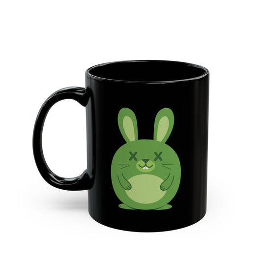 Deadimals collectible bunny coffee mug by Pop Factory® - limited edition black ceramic art toy mug