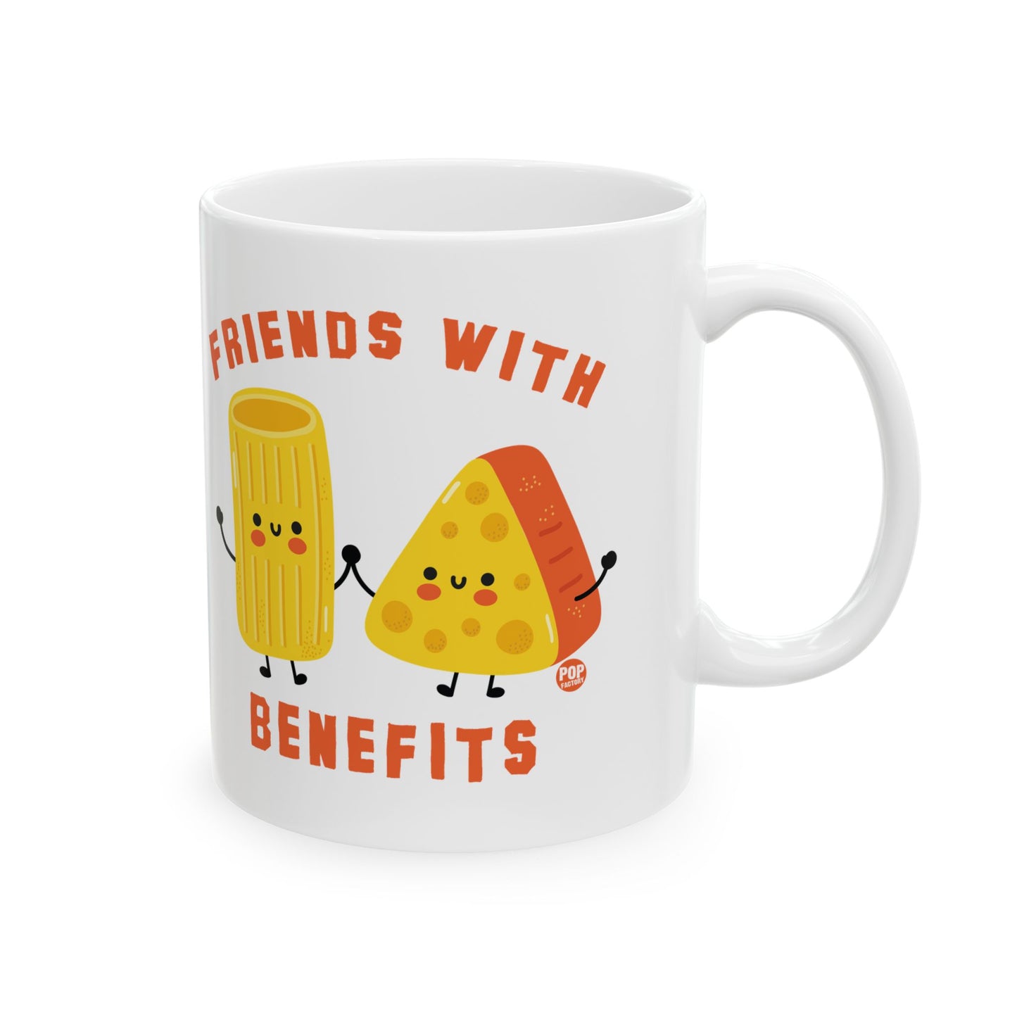 Friends With Benefits Mug – Funny Mac and Cheese Pun – 11oz Ceramic Coffee Cup – StupidMug by Pop Factory