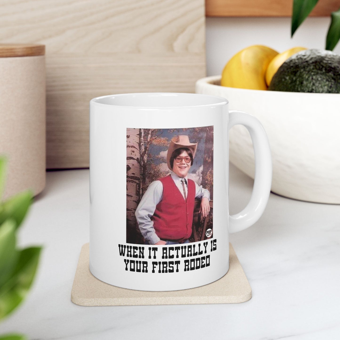 When It Actually Is Your First Rodeo Mug – Funny 11oz Ceramic Coffee Cup – Adult Humor Gift – StupidMug by Pop Factory