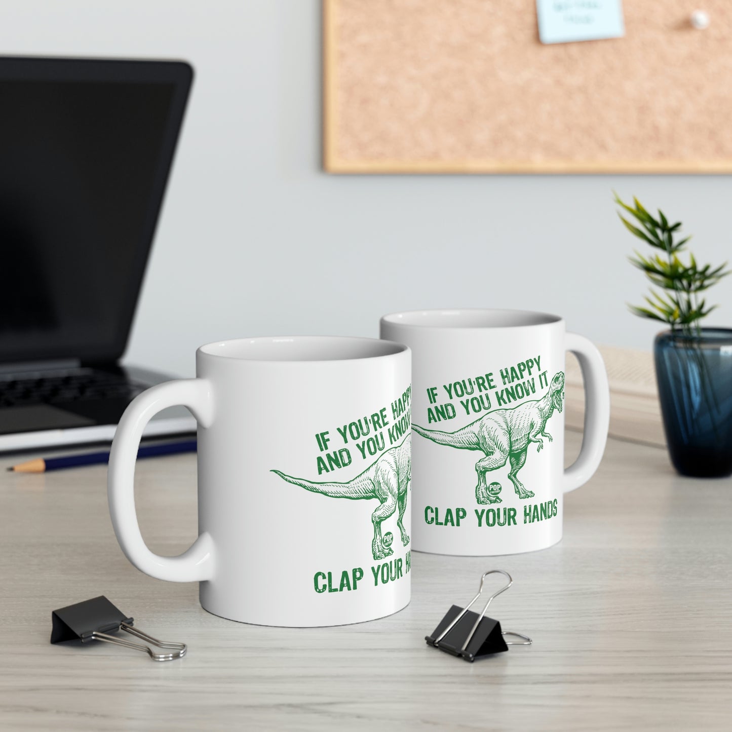 CLAP YOUR HANDS T REX COFFEE MUG