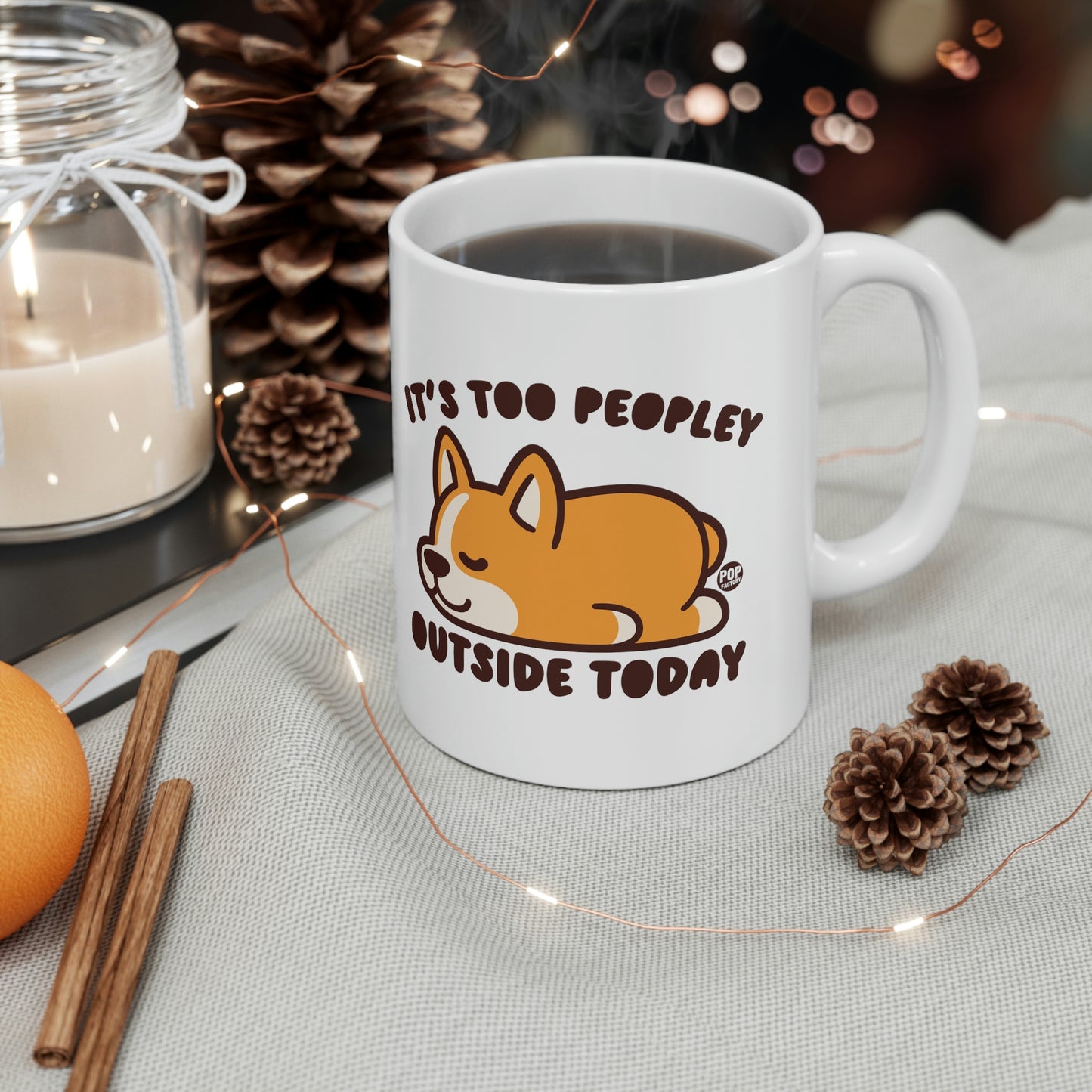 Too Peopley Outside Dog Mug