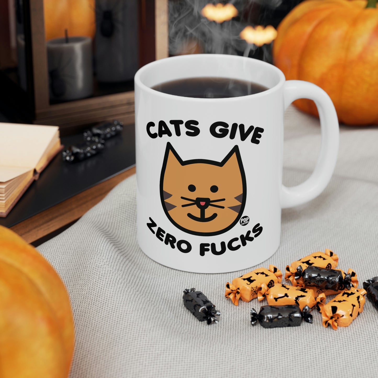 CATS GIVE ZERO FUCKS COFFEE MUG