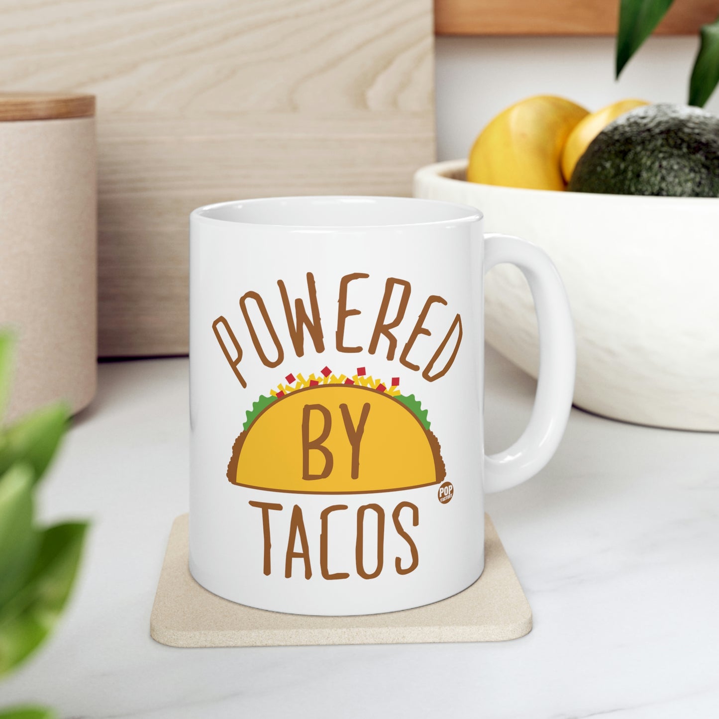 POWERED BY TACOS COFFEE MUG