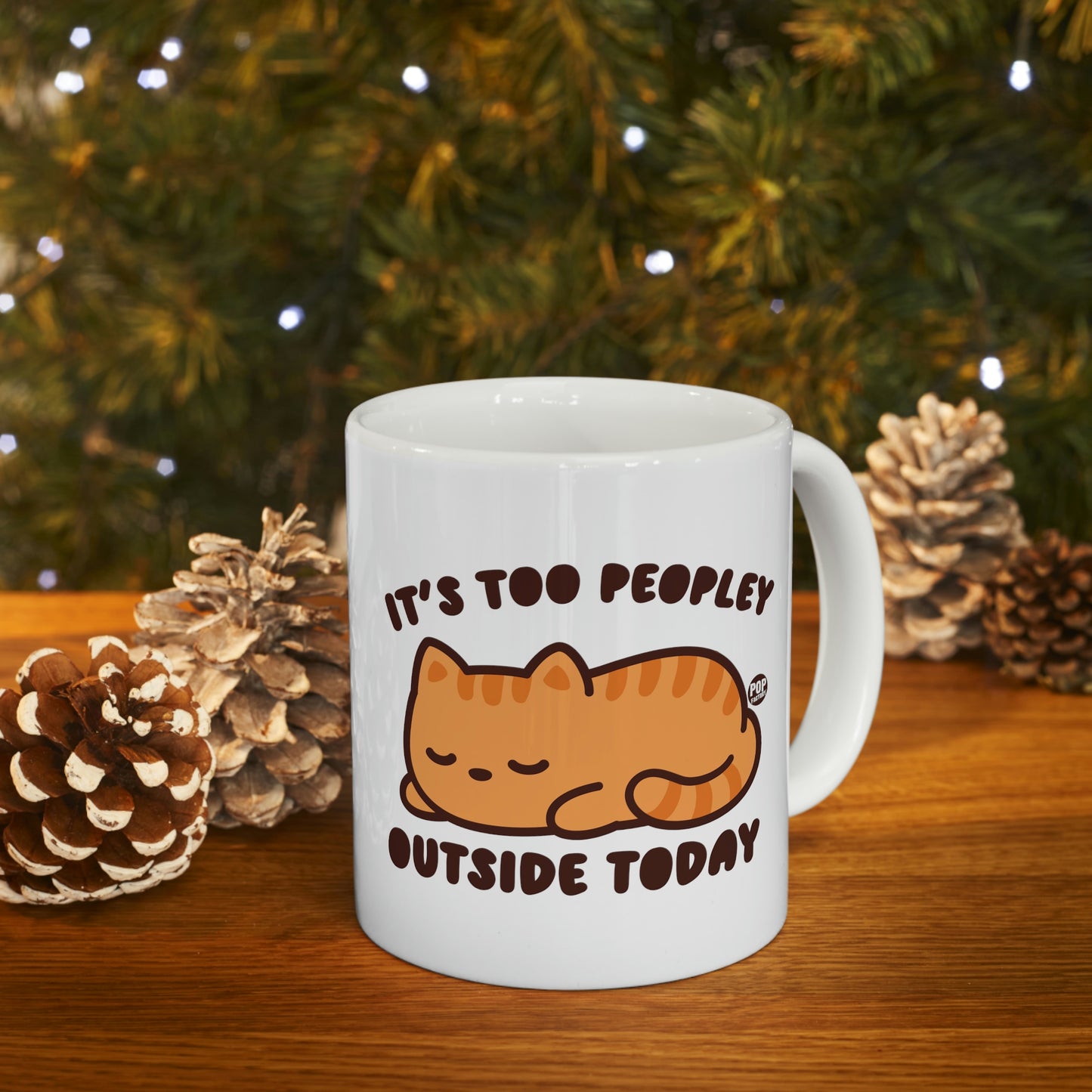 Too Peopley Outside Cat Mug